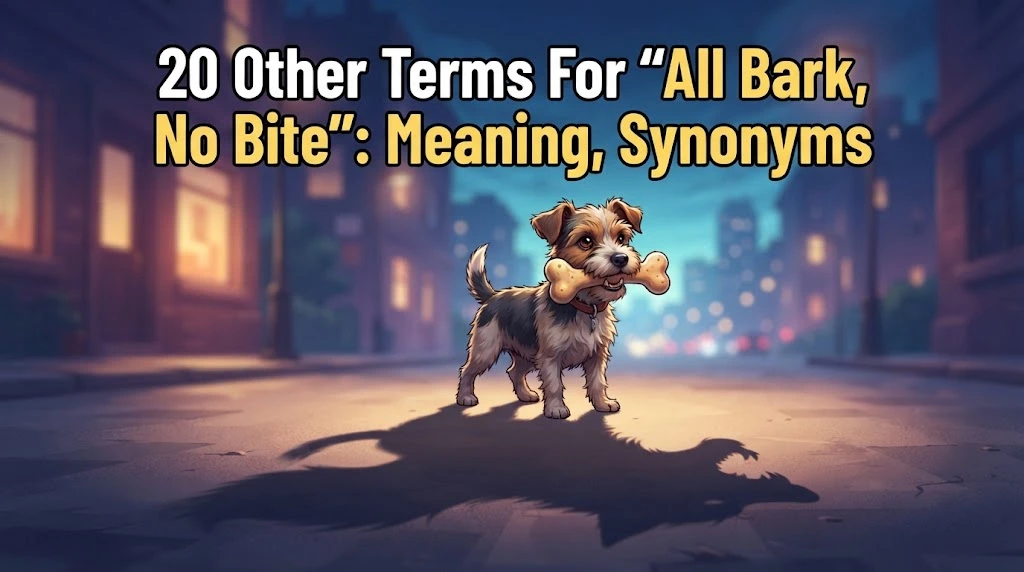 other terms for all bark no bite meaning synonyms
