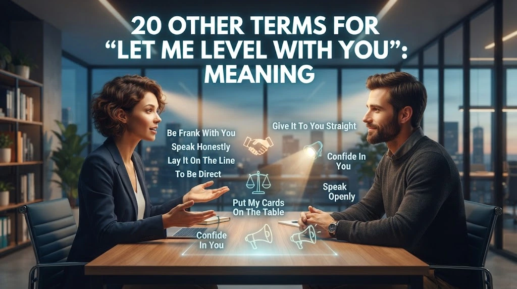 other terms for let me level with you meaning with gramoraa