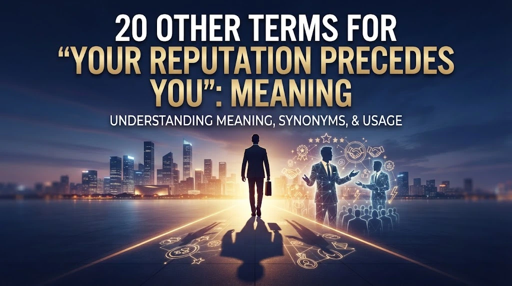 other terms for your reputation precedes you meaning with gramoraa