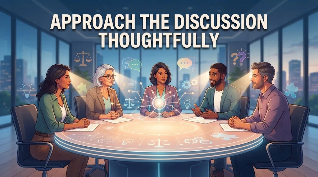 Approach the discussion thoughtfully