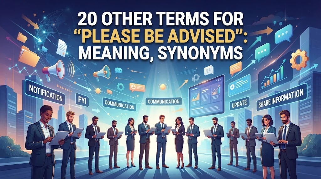 other terms for please be advised meaning synonyms with gramoraa